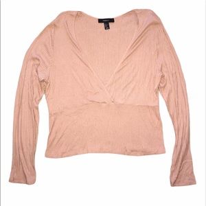 Forever 21 + light pink long sleeve blouse 1X